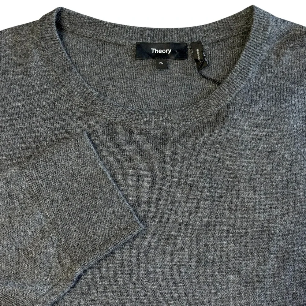Theory Wool Blend Sweater Mens XL‎ Charcoal Gray Crewneck NEW $285